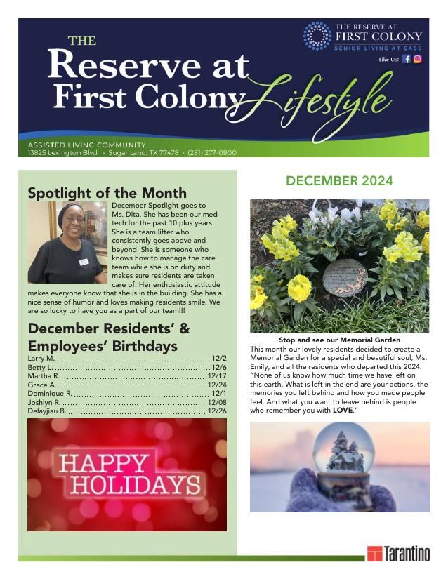 Assisted Living Current Newsletter